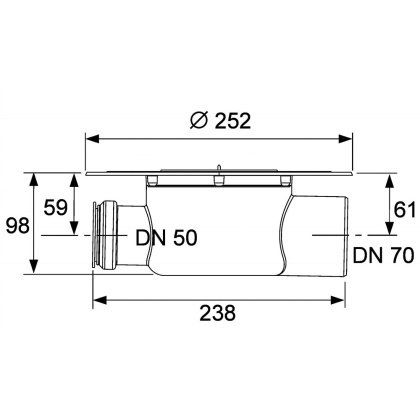 Сифон TECEdrainpoint S DN 70, с универсальным фланцем Seal System