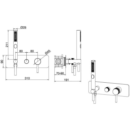 Смеситель для душа Allen Brau Priority 5.31009-BN (с внутренней частью) никель браш