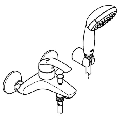 Смеситель для ванны с душевым гарнитуром, цвет: хром