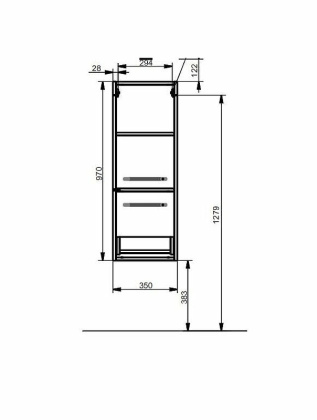 Пенал подвесной Elin правосторонний (ШхГхВ) 350х366х960