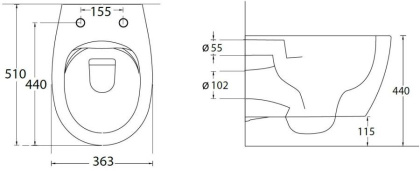 Чаша подвесного унитаза Allen Brau Fantasy 4.11004.31 черный матовый Чаша подвесного унитаза Allen Brau Fantasy 4.11004.31 черный матовый