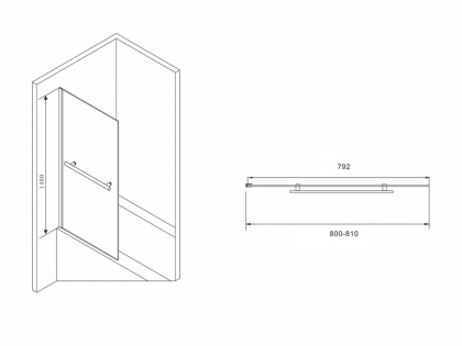 Шторка на ванну ABBER Immer Offen AG70080B