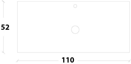 Столешница стекло 110см прямая БЕЛАЯ