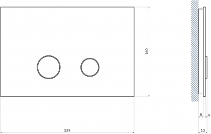 Кнопка STERO черная глянцевая стекло