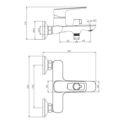 Смеситель д/ванны ARTIS, арт. 06201AT
