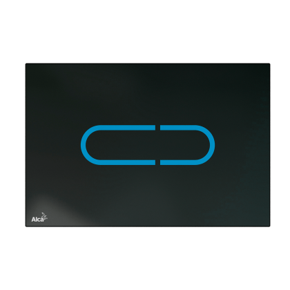 Кнопка управления бесконтактная для скрытых систем инсталляции Slim с подсветкой, стекло-черный