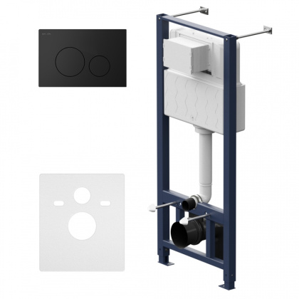 I012704.9038 Pro Инсталляция для подвесного унитаза с пневматич. клавишей Pro L пластик, черн. мат