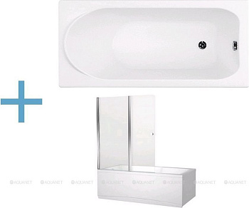 Акриловая ванна Aquanet Nord 160x70 (+ шторка Aquanet Alfa 4 NF6222-pivot) Акриловая ванна Aquanet Nord 160x70 (+ шторка Aquanet Alfa 4 NF6222-pivot)