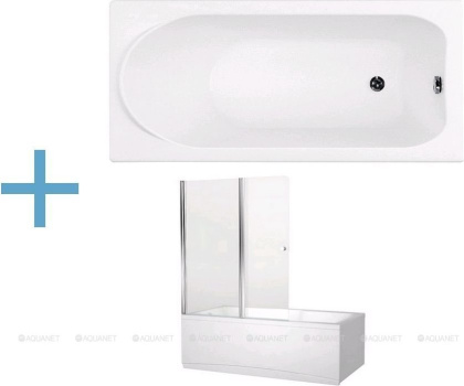 Акриловая ванна Aquanet Nord 160x70 (+ шторка Aquanet Alfa 4 NF6222-pivot) Акриловая ванна Aquanet Nord 160x70 (+ шторка Aquanet Alfa 4 NF6222-pivot)
