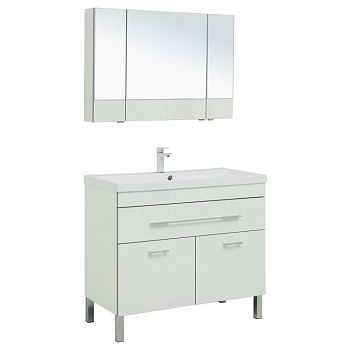 Мебель для ванной Aquanet Верона 100 белый (напольный 1 ящик 2 дверцы)
