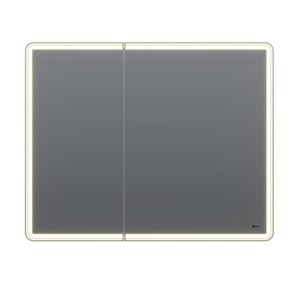 Шкаф зеркальный Lemark ELEMENT 100х80см 2-х дверный, с подсветкой, с розеткой, цвет корпуса: Белый глянец
