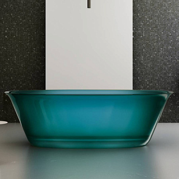 Прозрачная ванна ABBER Kristall AT9707Aquamarin бирюзовая