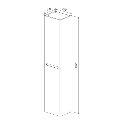 Пенал Lemark BUNO 35см подвесной/напольный, 2-х дверный, открывание лев/прав, цвет корпуса, фасада: Белый глянец