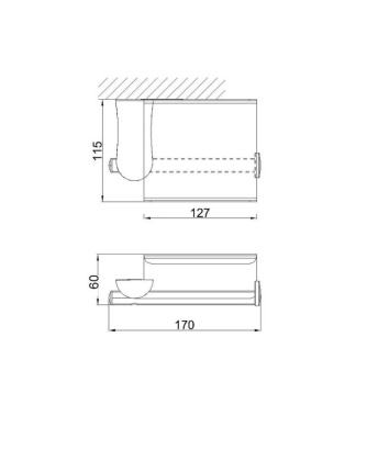 Бумагодержатель  с крышкой RUSH Luson (LU16111B)