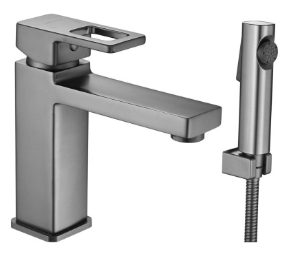 Смеситель для раковины латунь, оружейная сталь S8271T