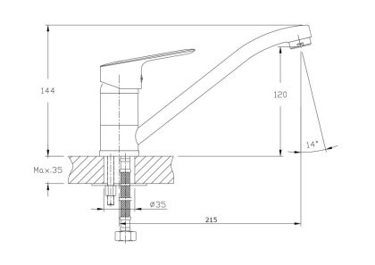 Смеситель для кухонной мойки RUSH Crete (CR3535-25) Смеситель для кухонной мойки RUSH Crete (CR3535-25)