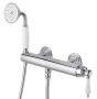 APHRODITE-DM-01-Bi Смеситель для душа однорычажный с ручным душем,  исполнение хром, ручки белые