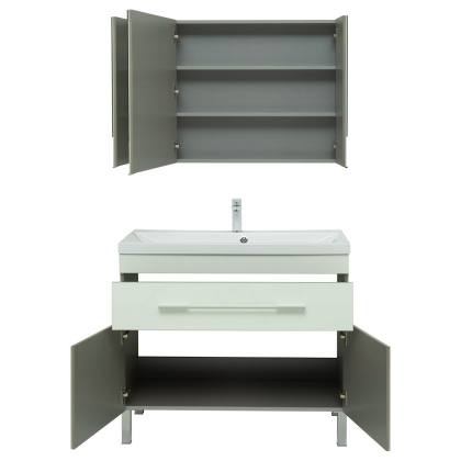 Мебель для ванной Aquanet Верона 100 белый (напольный 1 ящик 2 дверцы)