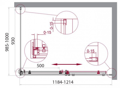 ACQUA-AH-1-100/80-C-Cr Душевой уголок