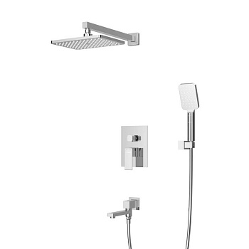 SLIDER-VDSET-GM Душевой комплект встраиваемый с изливом (смеситель, верхний душ, ручной душ со шлангом, излив, штуцер с держателем), оружейная сталь SLIDER-VDSET-GM Душевой комплект встраиваемый с изливом (смеситель, верхний душ, ручной душ со шлангом, излив, штуцер с держателем), оружейная сталь