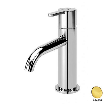 LEAF-LSM2-L-PO Смеситель для раковины однорычажный, с донным клапаном, исполнение Gold PVD LEAF-LSM2-L-PO Смеситель для раковины однорычажный, с донным клапаном, исполнение Gold PVD