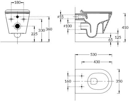 Унитаз PLAZA Modern подвесной безободковый, белый глянцевый Унитаз PLAZA Modern подвесной безободковый, белый глянцевый