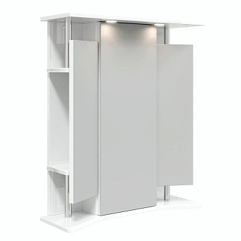 Шкаф-зеркало Onika Валерия 65 белый, правый, с подсветкой