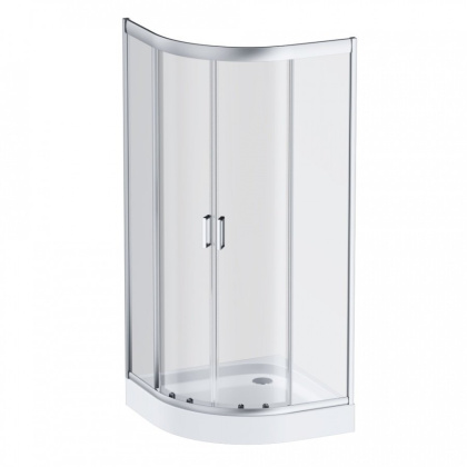 W90G-401-080WT Gem душевое ограждение 80х80, стекло прозрачное, профиль матовое серебро, без поддона