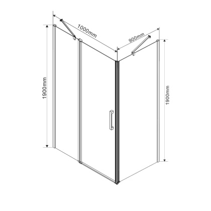 Душевой уголок Orta VSR-1O9010CL, 1000*900, хром, стекло прозрачное Душевой уголок Orta VSR-1O9010CL, 1000*900, хром, стекло прозрачное
