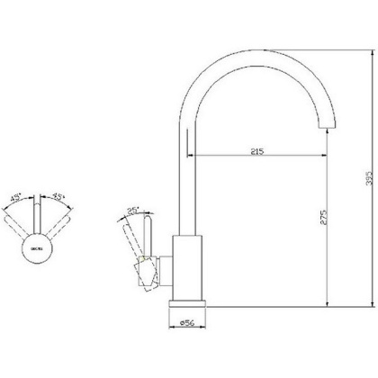 Смеситель для мойки OMNIRES Y Y1250IN (инокс) Смеситель для мойки OMNIRES Y Y1250IN (инокс)