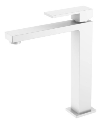 Смеситель для умывальника высокий Qubic Matt White Смеситель для умывальника высокий Qubic Matt White