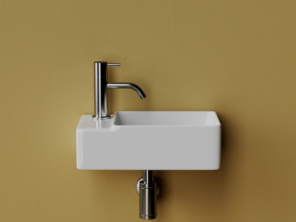 Умывальник подвесной прямоугольный (чаша справа, отверстие под смеситель слева) Element 395*220*125мм