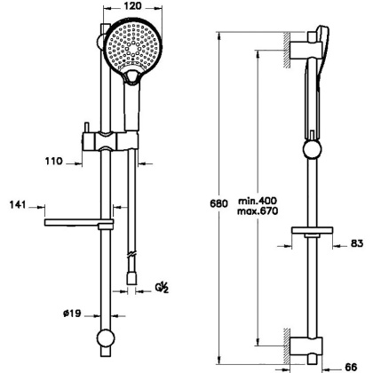 Душевой комплект Bliss, хром Душевой комплект Bliss, хром