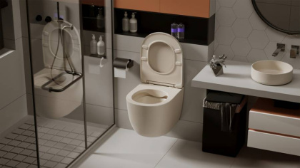 Подвесной унитаз Abber Bequem AC1101MBE бежевый матовый с микролифтом