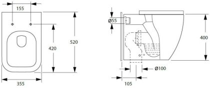 Приставной унитаз Allen Brau Infinity 4.21003.20 Приставной унитаз Allen Brau Infinity 4.21003.20