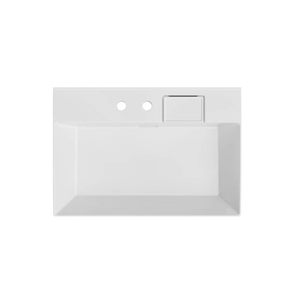 Раковина LOGICA мебельная\подвесная с двумя отверстиями 70, белая глянцевая