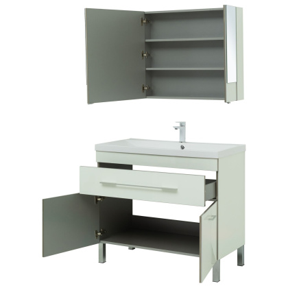 Мебель для ванной Aquanet Верона 100 белый (напольный 1 ящик 2 дверцы)