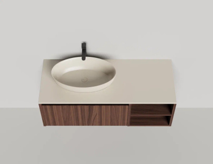 Подвесная тумба Domino 1200, шпон, с открытой полкой