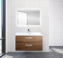 Тумба с раковиной подвесная  BelBagno AURORA 90 Rovere Tabacco, раковина белая Тумба с раковиной подвесная  BelBagno AURORA 90 Rovere Tabacco, раковина белая