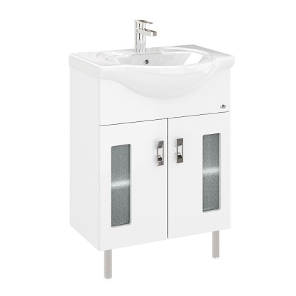 Тумба Onika Кристалл 60 напольная, белая (ум. Байкал 60)