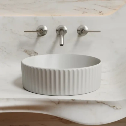 Умывальник чаша накладная круглая (цвет Серый Матовый) Element 360*360*115мм