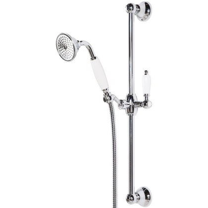 CZR-U-S-01-Bi Душевая штанга для ручного душа, ручка белая, исполнение хром CZR-U-S-01-Bi Душевая штанга для ручного душа, ручка белая, исполнение хром