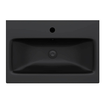 M90WCC0602BM GEM, Раковина мебельная, керамическая, 60 см, встроенная, цвет: Черный матовый