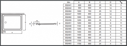 Душевой поддон Jacob Delafon Flight 120x90см E62451-F-M53, шт