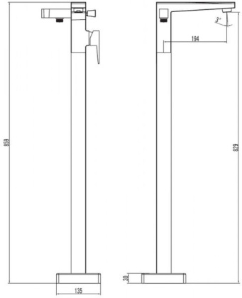 Смеситель для ванны отдельностоящий OMNIRES FRESH FR7133CR (хром)