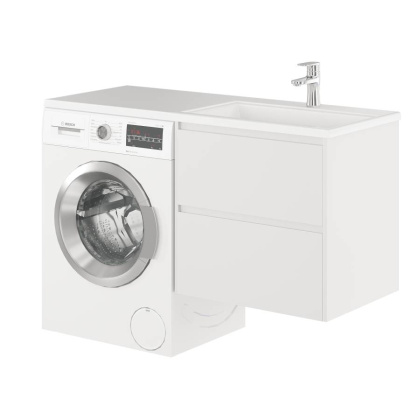 Тумба с раковиной подвесная  Creto Cafor White 130 правосторонняя Тумба с раковиной подвесная  Creto Cafor White 130 правосторонняя