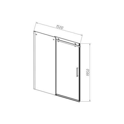 Душевая дверь Como-N VDS-4CN150CLB, 1500, черный, стекло прозрачное