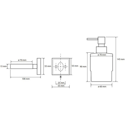 Настенный дозатор для жидкого мыла (стекло) вариант MINI