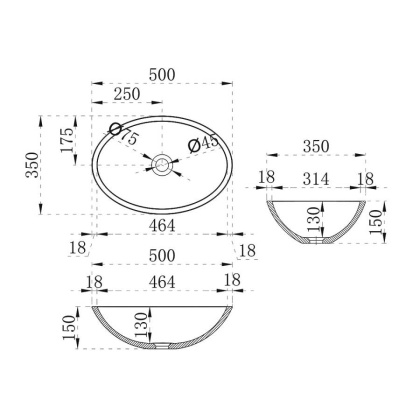 Раковина прозрачная Vincea VBS-6T11B, 500*350*150, накладная, цвет черный Раковина прозрачная Vincea VBS-6T11B, 500*350*150, накладная, цвет черный