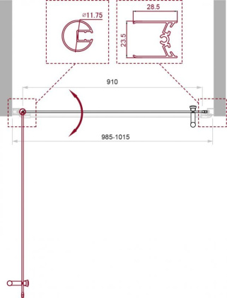 Душевая дверь BelBagno UNO-B-1-65-P-Cr